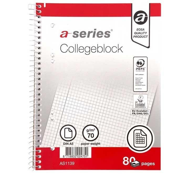 cuaderno esp. a series 80h a5 cuadr. 4 talad