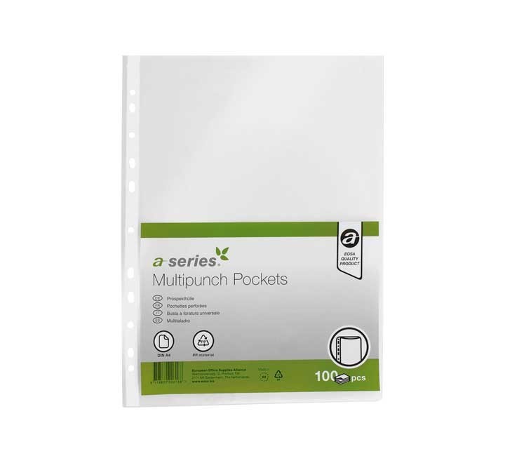 c. 100 fundas pp a4 11t a series 120m cristal