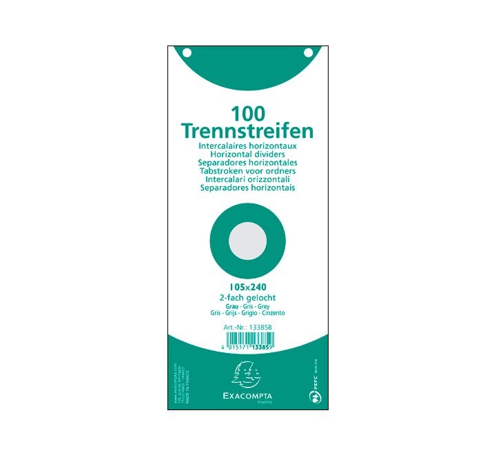 paq. 100 fichas sep. 105x240 exacompta gris
