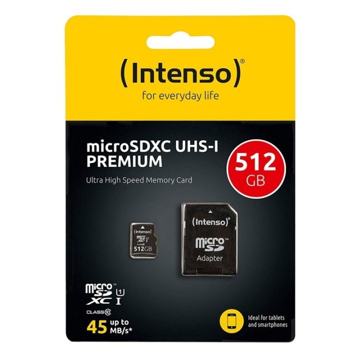 intenso 3423493 micro sd uhs i premium 512g c/adap