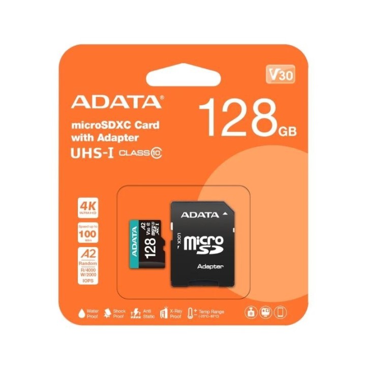 adata microsdxc/sdhc uhs i u3 128gb c/adapt
