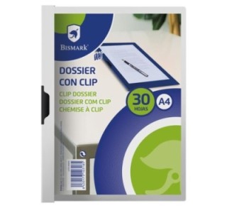 desc.  paq. 5 dossier clip bismark a4 bla