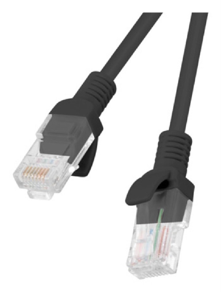 cable red lanberg latiguillo cat.6 utp 0.5 m negro fluke  passed