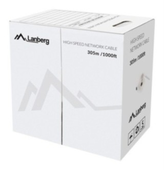 bobina cable red lanberg utp rj45 cat.6 solido cu awg24 305m gris fluke test