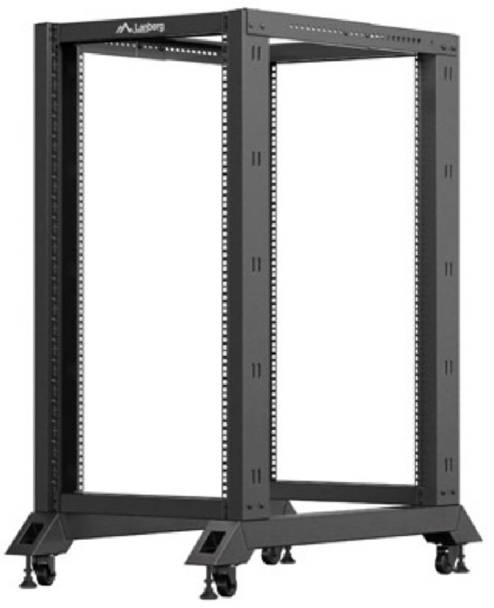 armario lanberg abierto rack 19? 22u 600x1000 negro