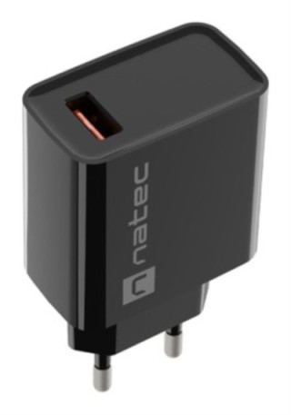 cargador natec ribera 18w 1xusb a qc3.0 negro