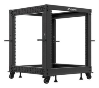 armario lanberg abierto rack 19" 12u 600x600 ajustable hasta 1100 negro