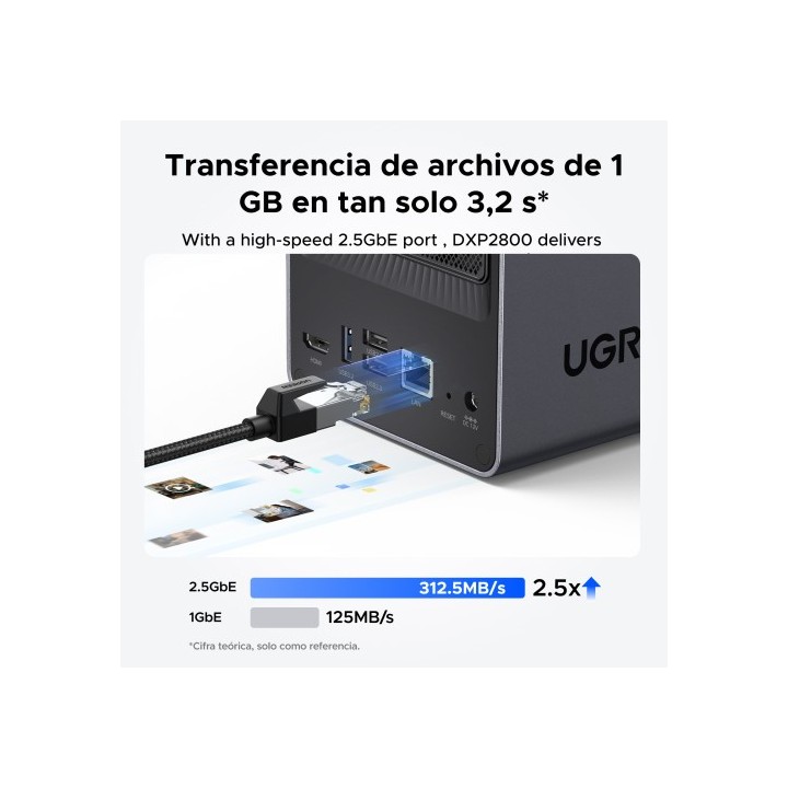 ugreen ugreen nasync dxp2800 nas system 2 bay compacto intel n n100 8 gb ddr5 0 tb ugos pro negro