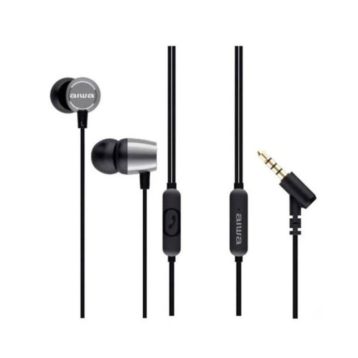 aiwa auricular aiwa estm   30sl jack 3.5mm negro   plata