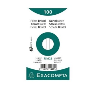 paq 100 fichas exacompta 75x125 hzt 10801x