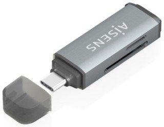 lector tarjetas aisens sd micro sd mmc rs mmc mmc micro usbc gris
