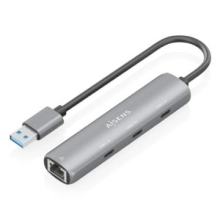 aisens usb a 3.0 dock a rj45 hub 3xusb c 15cm