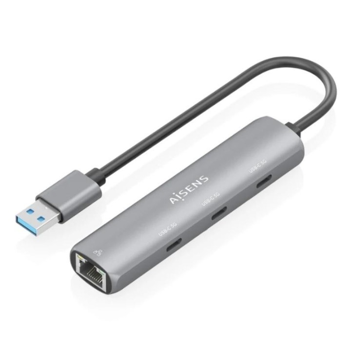 aisens usb a 3.0 dock a rj45 hub 3xusb c 15cm