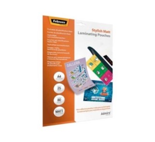 paq. 25 fundas plastificar fellowes 80mic a4 mate