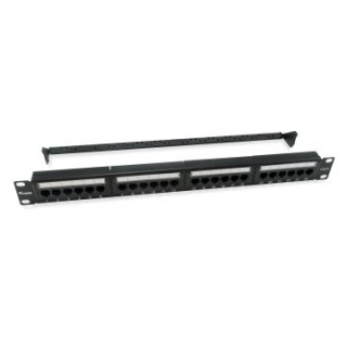 patch panel 24 puertos utp categoria 6 1u color negro