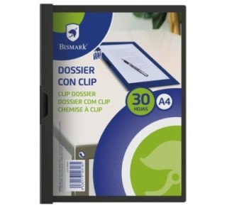 liqu.  paq. 5 dossier clip bismark a4 negro pp