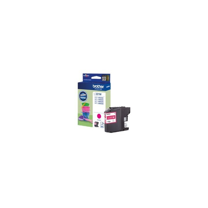 brother cartucho tinta brother lc221m magenta 260 paginas dcpj562dw    mfcj480dw    mfcj680dw