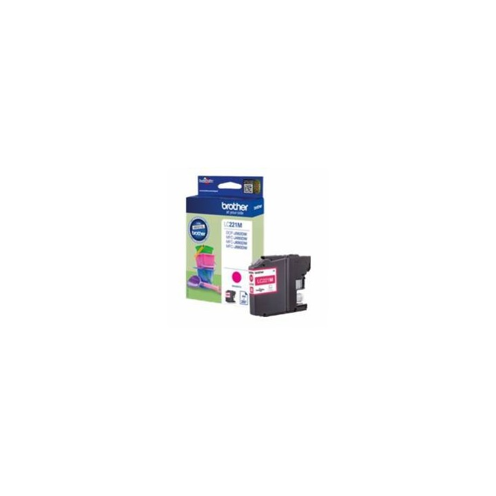 brother cartucho tinta brother lc221m magenta 260 paginas dcpj562dw    mfcj480dw    mfcj680dw