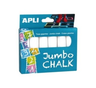 c.6 tizas apli jumbo chalk blanca redonda 14370