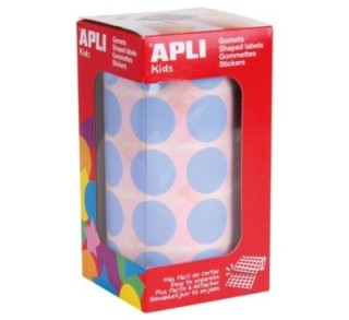 rollo gomets apli circulo 20mm azul cl