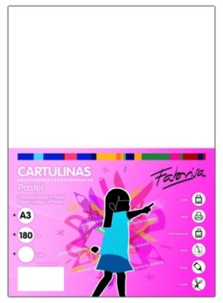 paq. 50h cartulina fabrisa 180gr a3 blanco