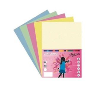 paq. 50h cartulina fabrisa 180gr a4 stdo pastel