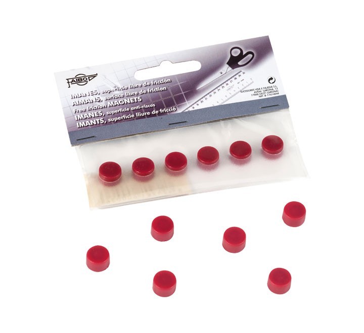 blister 6 imanes faibo 10mm rojo 60 10 03