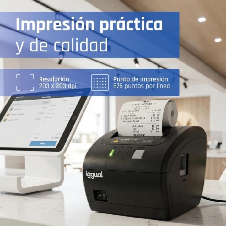 iggual impresora t?rmica tp easy 80 usb+rj11 wifi