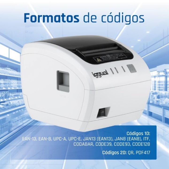 iggual impresora t?rmica tp easy 80w usb+rj11 blan