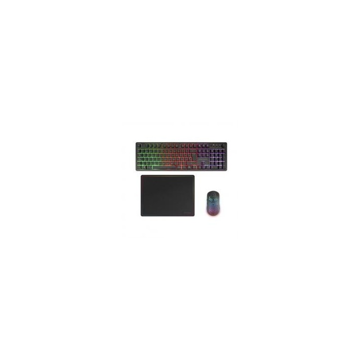 mars gaming teclado + raton mars gaming mcpwxes inalambrico negro + alfombrilla