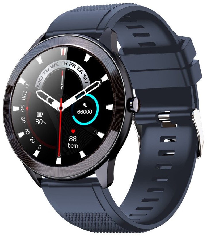 smartwatch leotec 1,28" multisport wave azul pantalla redonda