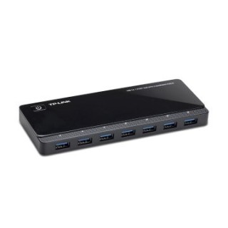 hub usb 3.0 tp link uh720 usb 3.0 7 puertos + 2 puertos de carga diseno escritorio con adptador de c