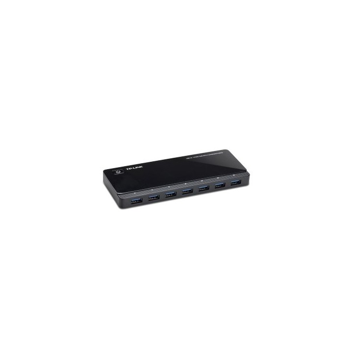 hub usb 3.0 tp link uh720 usb 3.0 7 puertos + 2 puertos de carga diseno escritorio con adptador de c
