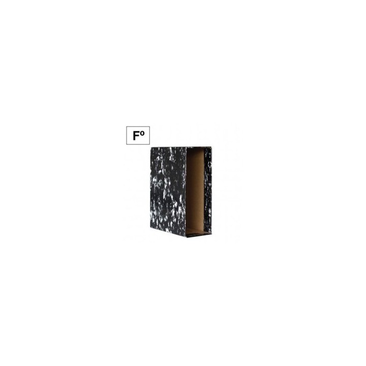 ancor caja para archivador jaspeado a z folio negro ancor 002065  pack  25 unidades