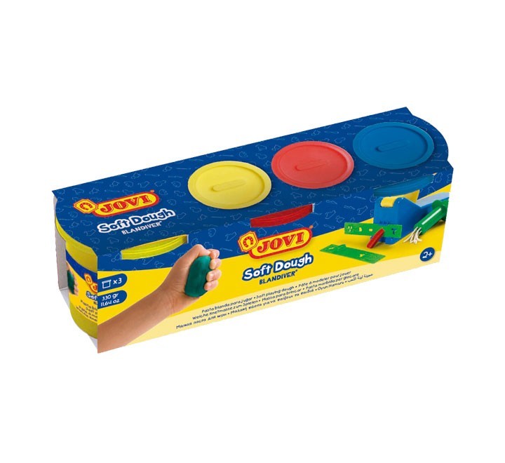 pack 3 botes plastilina jovi blandiver 110gr stdo