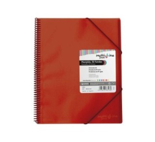 carp. grafoplas 50 fundas maxiplas c/espiral rojo