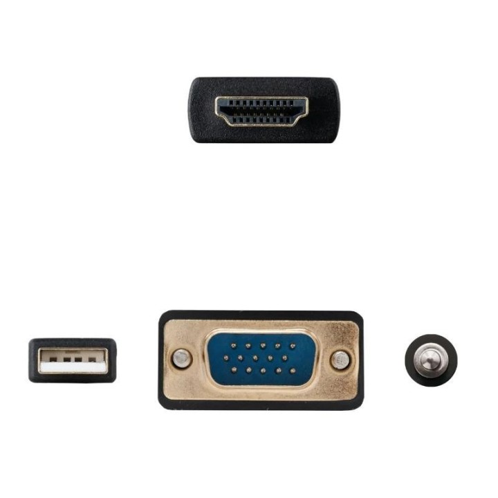 nanocable conversor hdmi a vga jack ubs, 1.8 m