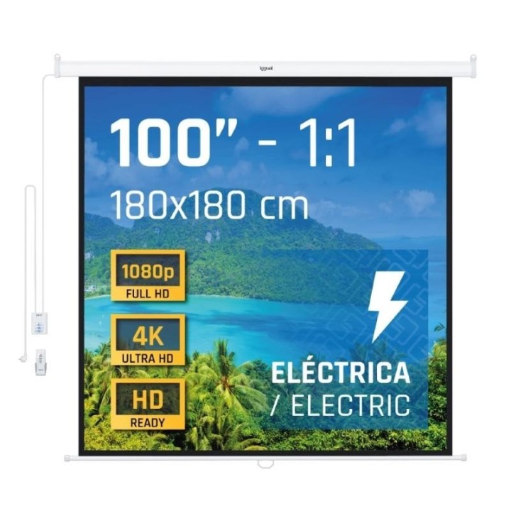 iggual pantalla el?ctrica 1 1 100" 180x180 cm