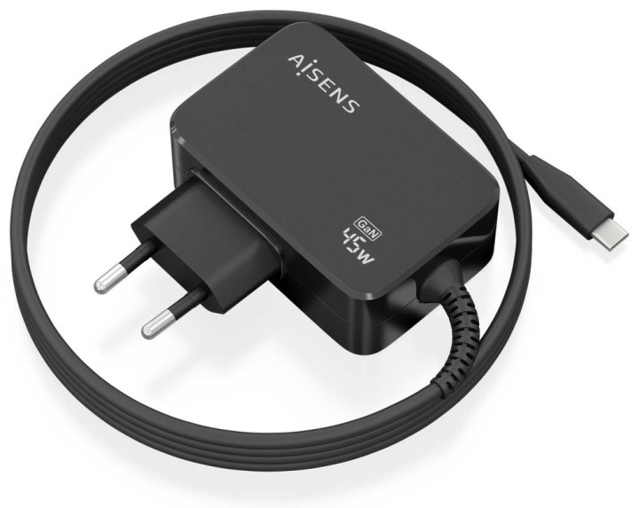 cargador aisens gan 45w pd3.0 1xusb c 1.8m negro