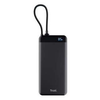 powerbank trust fiera 20000mah color negro cable usb c fijo