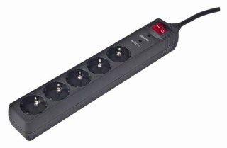regleta gembird 5 tomas proteccion antipicos negro 1,5m