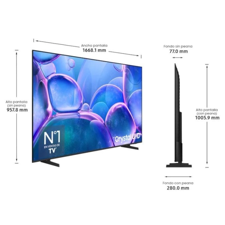 samsung tv 75" tu75u7025f crystal uhd smart tv bt