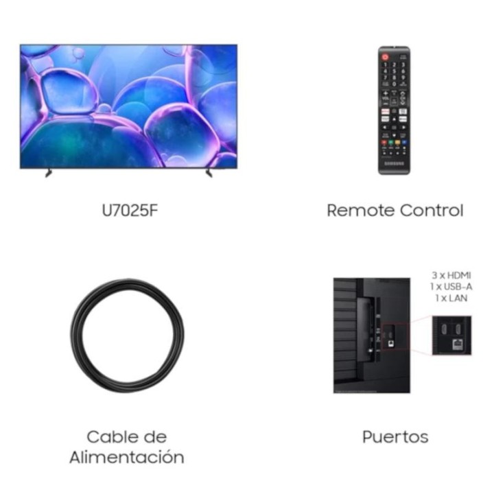 samsung tv 75" tu75u7025f crystal uhd smart tv bt