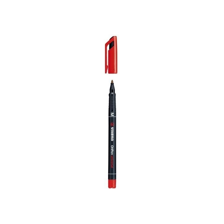 stabilo marcador permanente punta media ohpen universal 1mm. rojo stabilo 843/40  pack  10 unidades