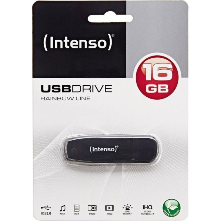 intenso 3502470 l?piz usb 2.0 rainbow 16gb negro