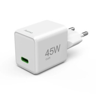 cargador usb c hama 45w super mini 1xusb c gan quick charge power delivery blanco