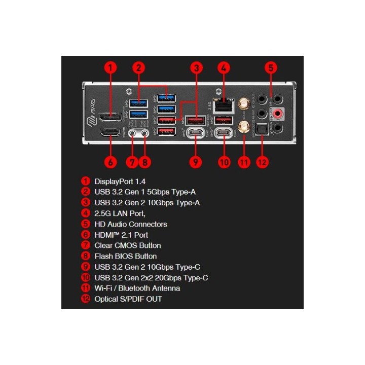 msi placa msi mag z790 tomahawk wifi,intel,1700,z790,4ddr5,128gb,hdmi+dp,7sata3+4m.2,13usb3.2,2.5gb+