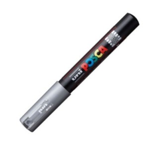 rotulador uni ball posca pc1m 0.7 plata