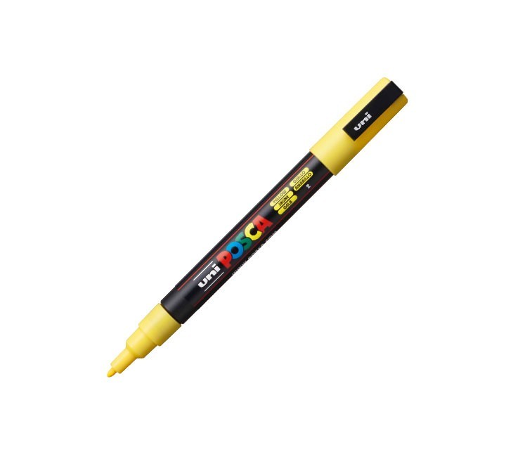marcador uni ball posca pc3m 0.9 1.3mm amarillo