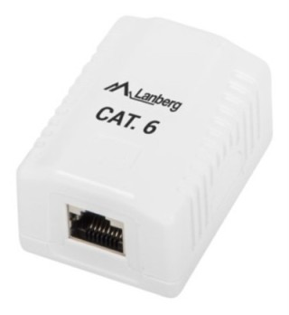roseta de superficie lanberg cat.6 ftp 1x toma rj45 blanco